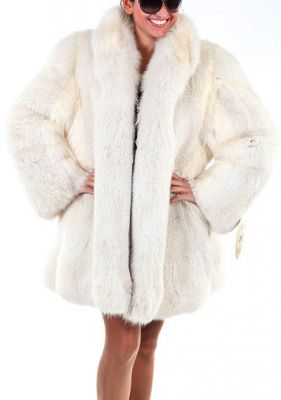 Manteau de fourrure en renard blanc