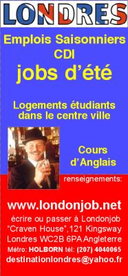 Offres d'emplois Etudiants � Londres