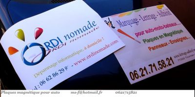 plaque aimant� +lettrage adhesif