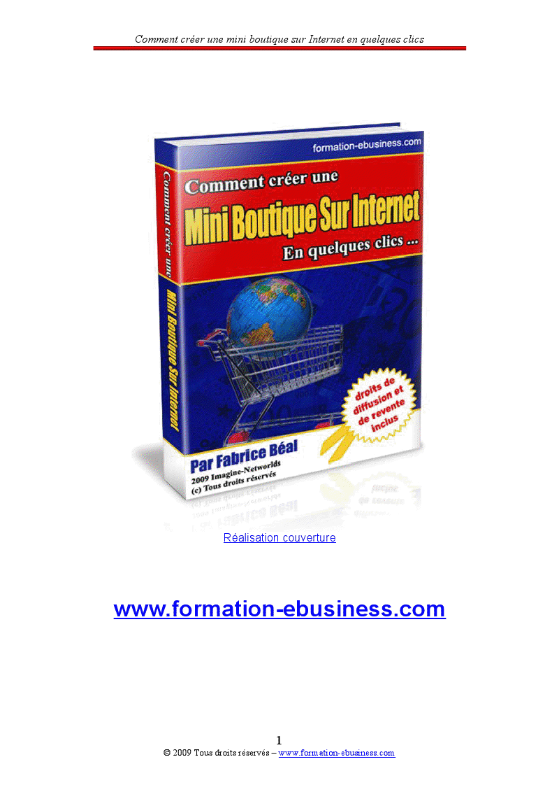 COMMENT CREER UNE MINI BOUTIQUE SUR INTERNET  15 Euros
