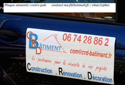 plaque magnetique +lettrage adhesif pour auto