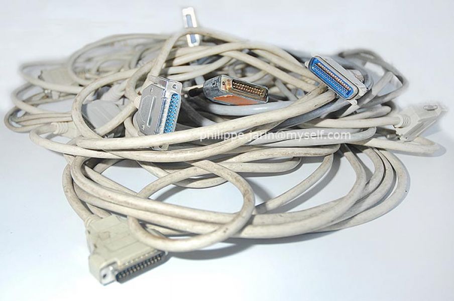 Lots de onze cbles pour imprimantes et priphriques