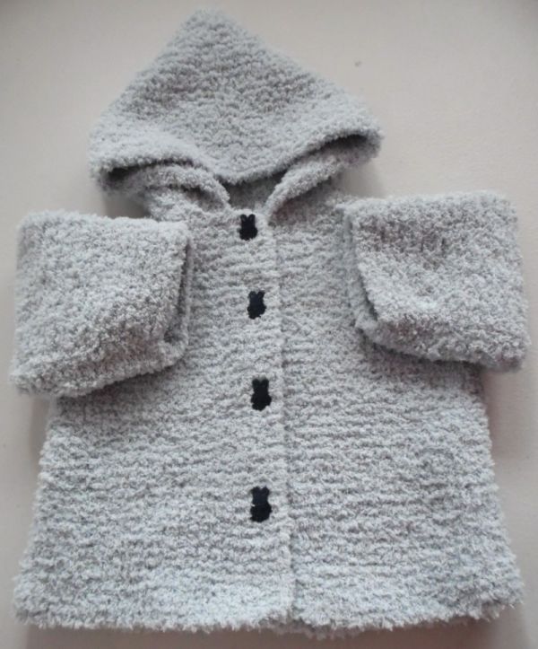 Tricot bb gilet ou paletot bb fait main 