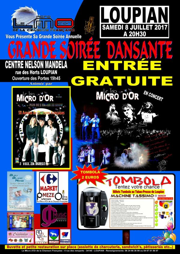 Concert dansant Gratuit chansons francaises Trio Micro d'Or