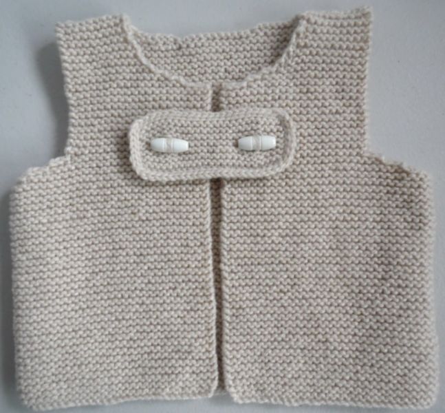 Tricot fait main laine bb gilet  