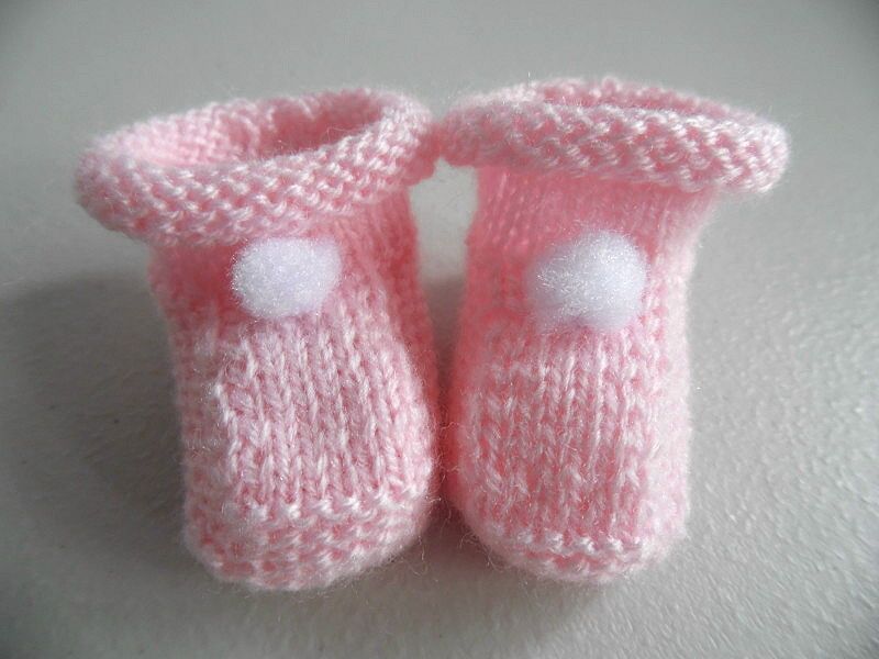 Tricot bébé laine fait main bonnet et chaussons
