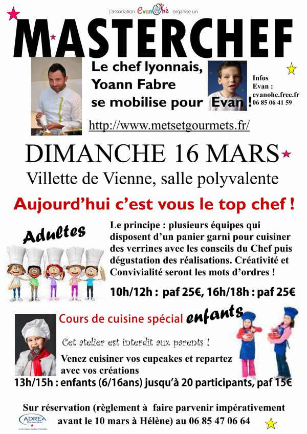 Cours de cuisine Adultes et Enfants avec le Chef lyonnais Yoann FABRE