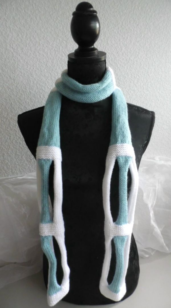 Tricot laine fait main charpe 