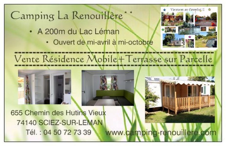 Vente Mobil-Homes neufs sur parcelle  200m du Lac Lman