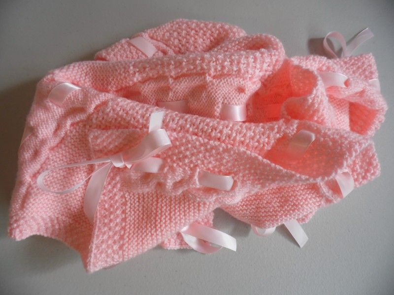 Tricot laine fait main bébé couverture 