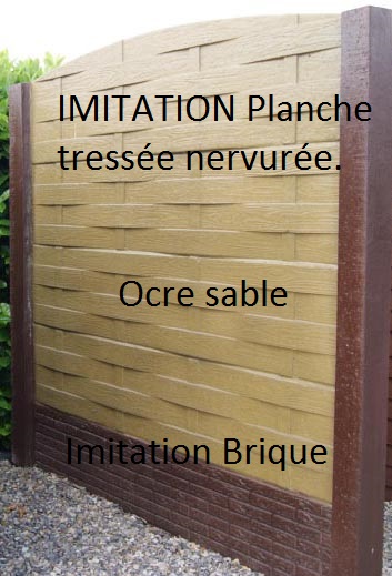 Dalles de clture en bton imitation moello  et bois