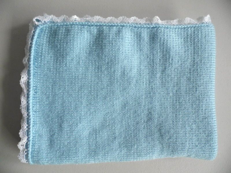 Couverture bébé en laine tricot fait main
