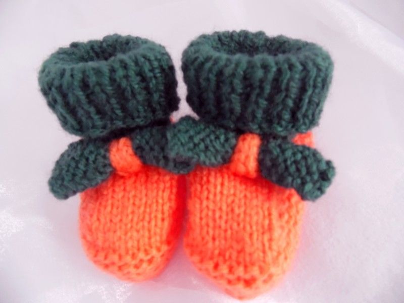 Tricot laine bébé Citrouille Halloween béret