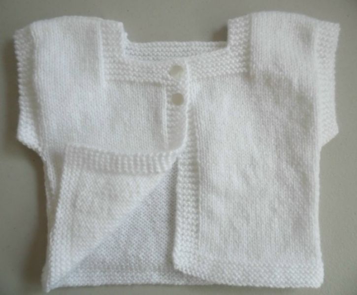 Tricot laine bb gilet fait main