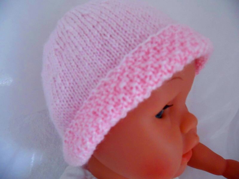 Tricot fait main bonnet bébé laine chaussons bébé laine 
