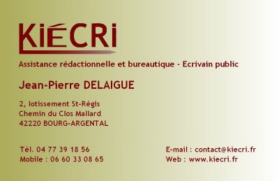 KIECRI Ecrivain public