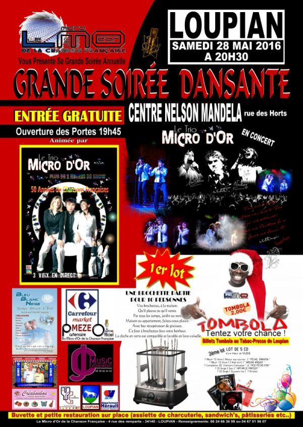 Concert dansant gratuit Trio Micro D'or 2016 Hrault