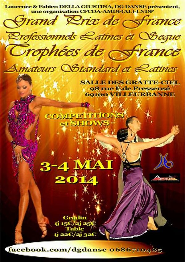 DANSES LATINES ET STANDARD Grand Prix Professionnel et Trophes de France Amateurs  