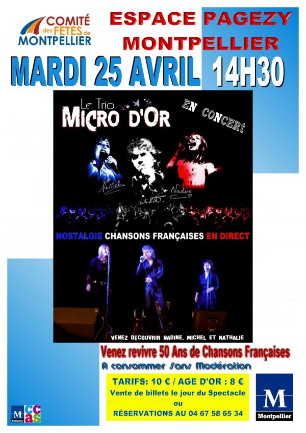 Concert de chansons francaises avec Le Trio Micro d'Or