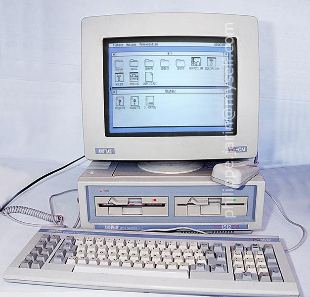 PC ordinateur Amstrad 1512 DD de 1987 (Rare)