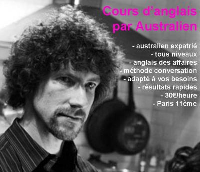Cours particuliers d'anglais  Paris par professeur australien