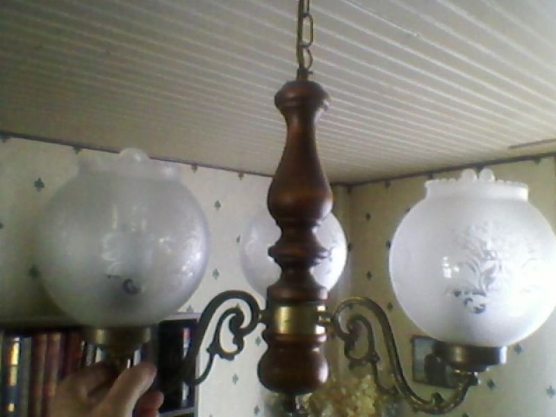Luminaire rustique 3 globes verre