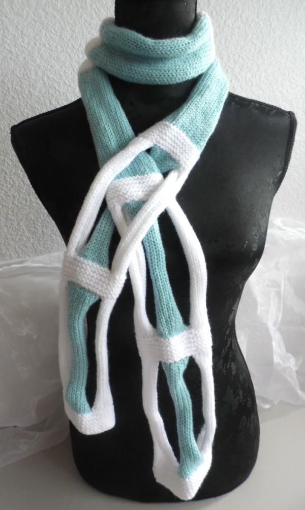 Tricot laine fait main écharpe 