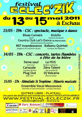 Festival eclec'Zik 13, 14et 15 mai